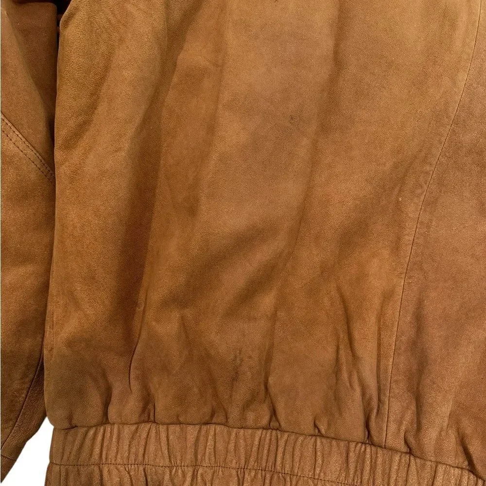 RARE VINTAGE ROBERT COMSTOCK Cognac Suede Leather Oversized Jacket